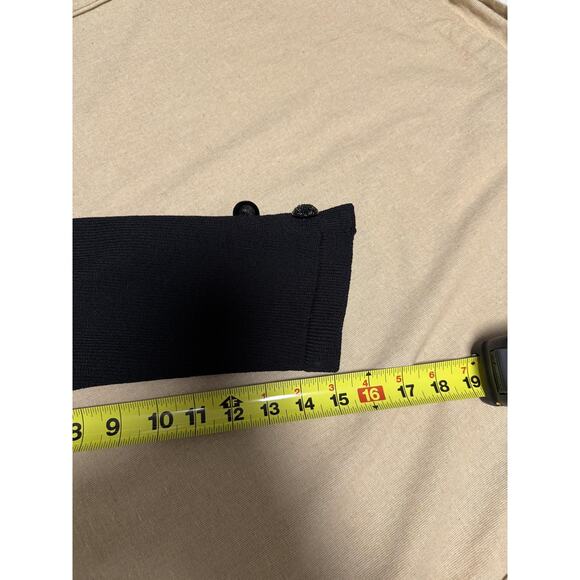 Vitali Knit Coat Womens 14 Black Wool Beaded Collar Rhinestone Buttons Made USA - Picture 13 of 16